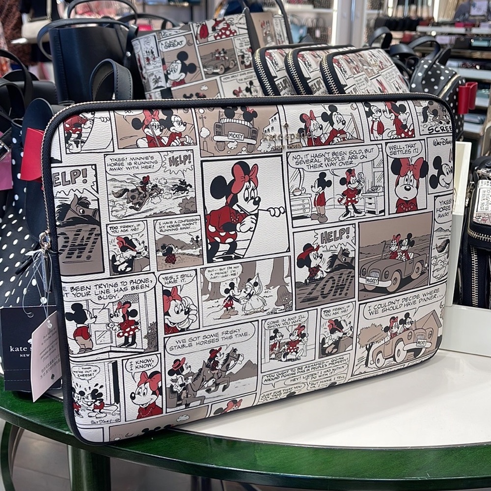 Kate Spade Disney X  Minnie  & Mickey Mouse Comic Universal Laptop Sleeve NWT - Picture 10 of 16